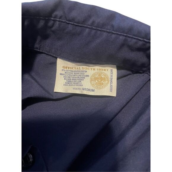 Boy Scouts of America Kids Navy Blue Official Uniform Shirt Size Medium - Picture 4 of 5